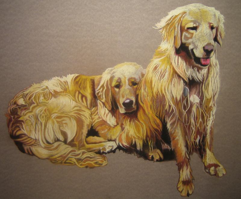 The Souls of Two Dogs - soft pastel